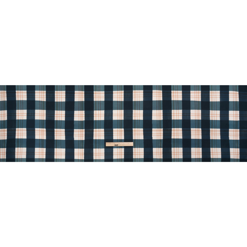 Mood Exclusive Navy Plaid to be Here Cotton Poplin Full