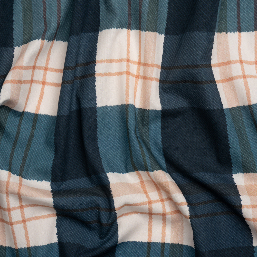 Mood Exclusive Navy Plaid to be Here Cotton Poplin