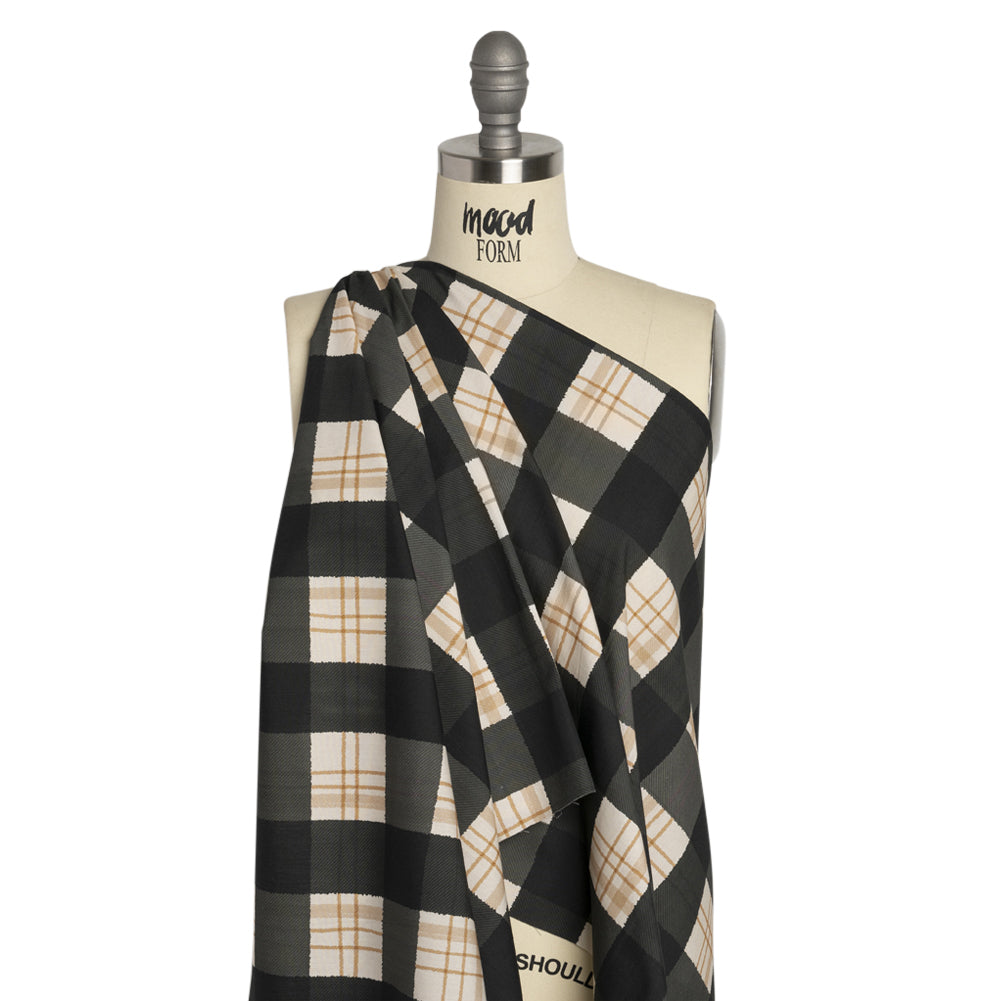 Mood Exclusive Black Plaid to be Here Cotton Poplin Drape