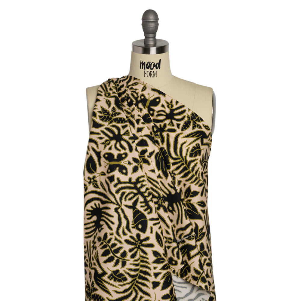 Mood Exclusive Green Folklore Fundamentals Stretch Cotton Poplin Drape