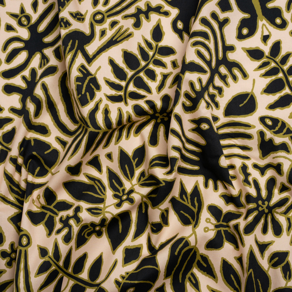 Mood Exclusive Green Folklore Fundamentals Stretch Cotton Poplin