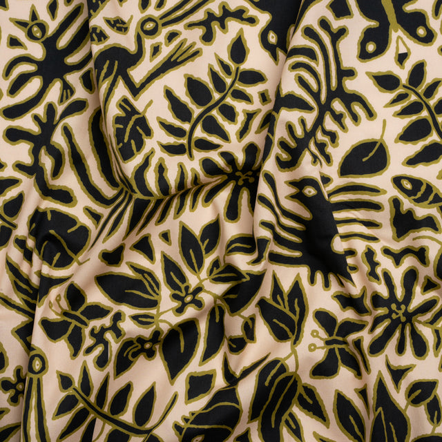 Mood Exclusive Green Folklore Fundamentals Stretch Cotton Poplin