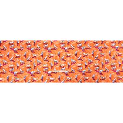 Stretch Cotton Poplin Print - Orange and Pink Arctic Foxes - Mood Exclusive Shadow Work Full