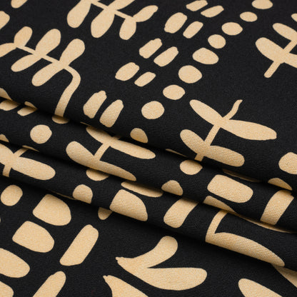 Mood Exclusive Black Vegetation View Stretch Cotton Twill Folded