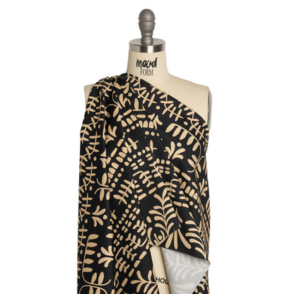 Mood Exclusive Black Vegetation View Stretch Cotton Twill Drape