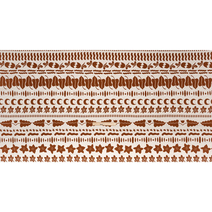 Stretch Cotton Twill Print - Brown Cartoon Objects Stripes - Mood Exclusive Star Anise Full