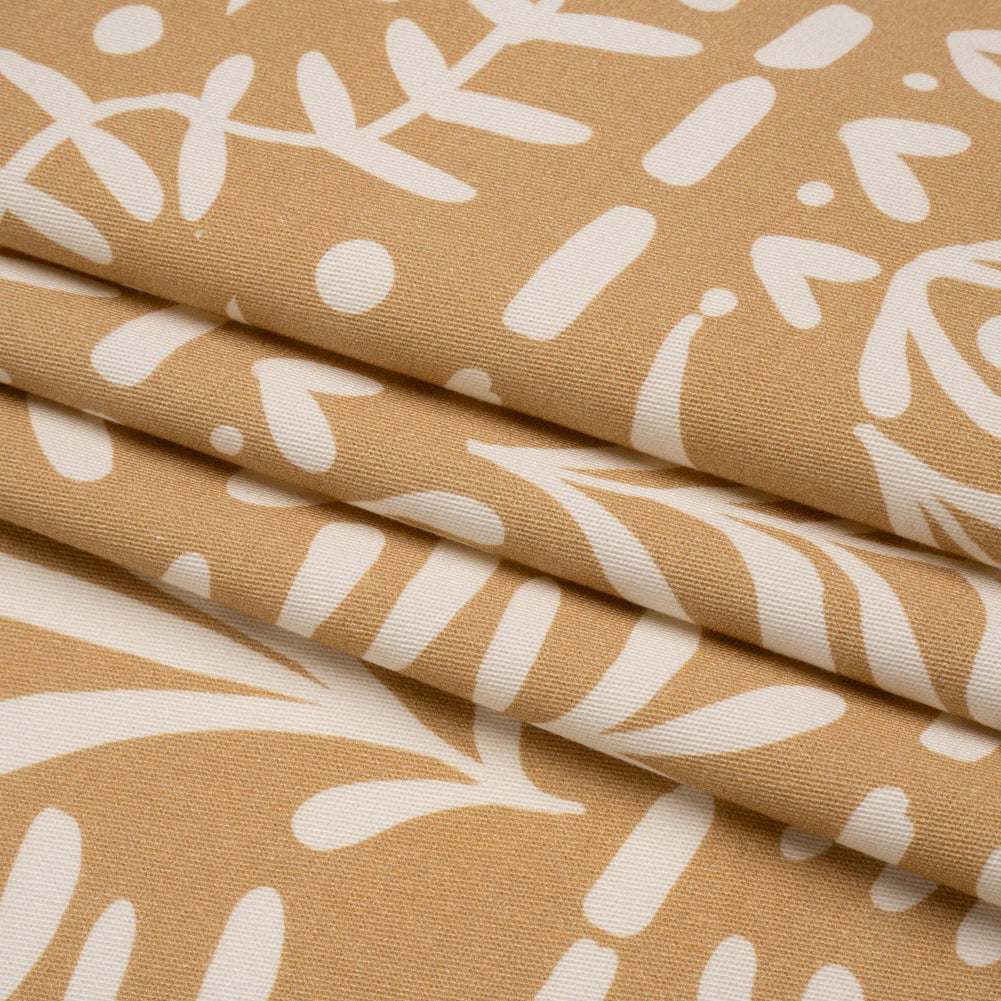Mood Exclusive Tan Vegetation View Stretch Cotton Twill Folded