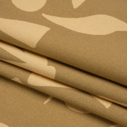 Stretch Cotton Twill Print - Beige and Sage Green Floral - Mood Exclusive Drawing Delight Folded