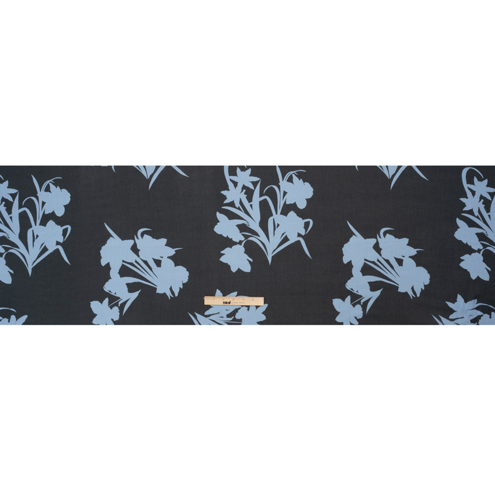 Viscose Crepe Print - Black and Blue Floral - Mood Exclusive April Ever After Drape