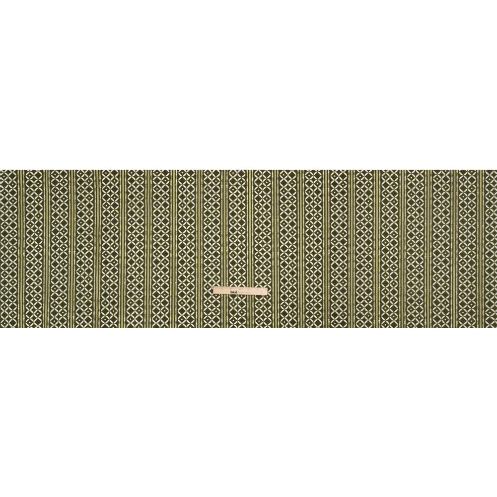Cotton Poplin Print - Green Diamonds and Stripes - Mood Exclusive Back to Back Full