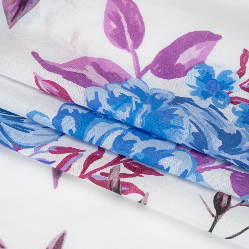 Mood Exclusive Plum Roses and Hellos Cotton Voile Folded
