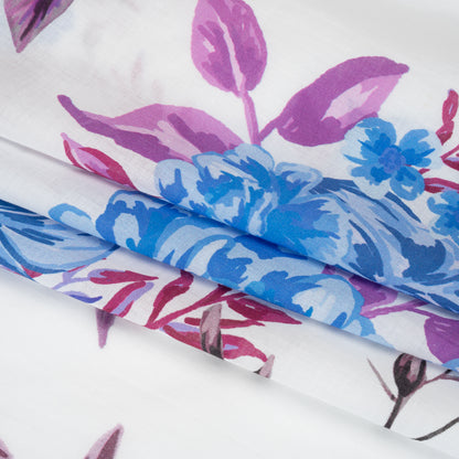 Mood Exclusive Plum Roses and Hellos Cotton Voile Folded