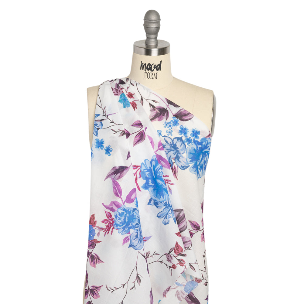 Mood Exclusive Plum Roses and Hellos Cotton Voile Drape