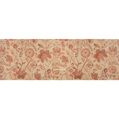 Stretch Cotton Twill Print - Beige and Orange Floral - Mood Exclusive Aromatic Aria Full