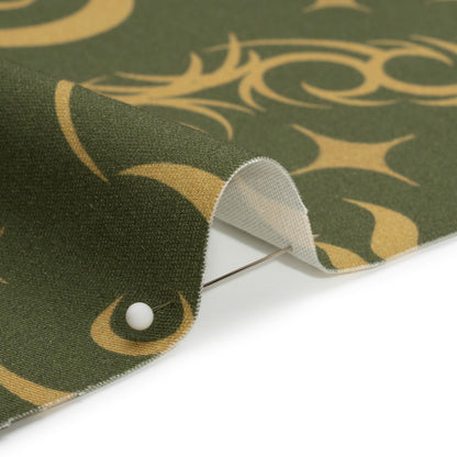 Stretch Cotton Twill Print - Green Classic Tattoo Motifs - Mood Exclusive Totally Starstruck Detail