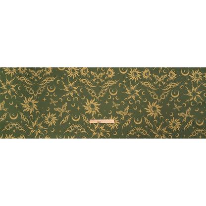 Stretch Cotton Twill Print - Green Classic Tattoo Motifs - Mood Exclusive Totally Starstruck Full