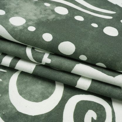 Stretch Cotton Twill Panel - Green Desert Symbols - Mood Exclusive Follow Your Arrow Folded