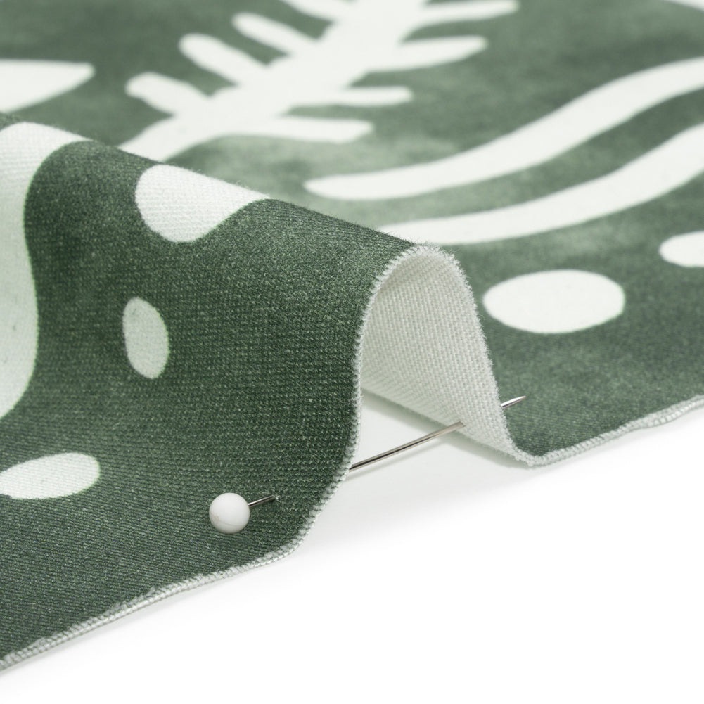 Stretch Cotton Twill Panel - Green Desert Symbols - Mood Exclusive Follow Your Arrow Detail
