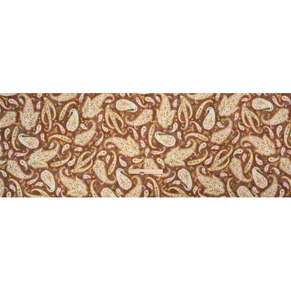 Stretch Cotton Twill Print - Rust Red and Brown Paisley - Mood Exclusive Paisley Garden Full