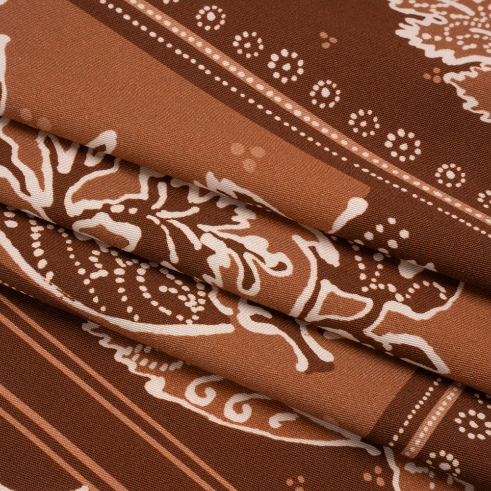 Stretch Cotton Twill Panel - Burgundy Floral Blocks - Mood Exclusive Maple Hill Heights Folded