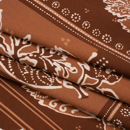 Stretch Cotton Twill Panel - Burgundy Floral Blocks - Mood Exclusive Maple Hill Heights Folded