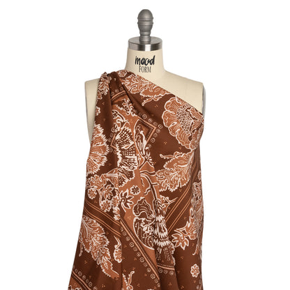 Stretch Cotton Twill Panel - Burgundy Floral Blocks - Mood Exclusive Maple Hill Heights Drape
