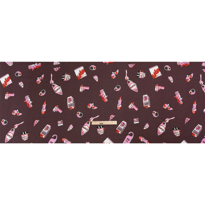Slubbed Viscose Woven Print - Brown and Pink Small Objects - Mood Exclusive Little Lies Full