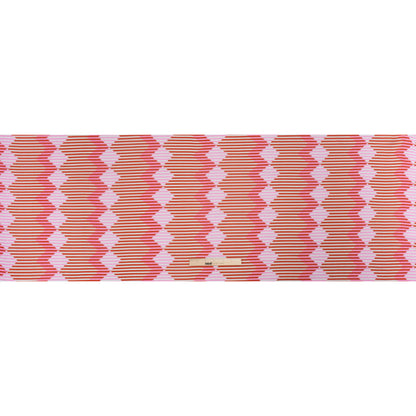 Slubbed Viscose Woven Print - Red and Pink Geometric Stripes - Mood Exclusive Eye Play Full