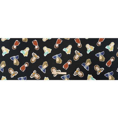 Slubbed Viscose Woven Print - Black, Red and Blue Female Portraits - Mood Exclusive Phenomenal Woman Full