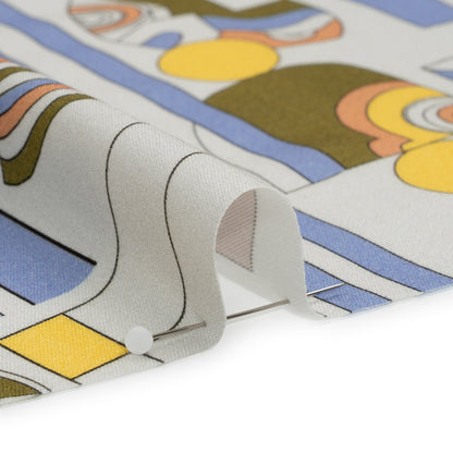 Mood Exclusive Light Blue Shape of the World Stretch Sustainable Rayon Batiste Folded