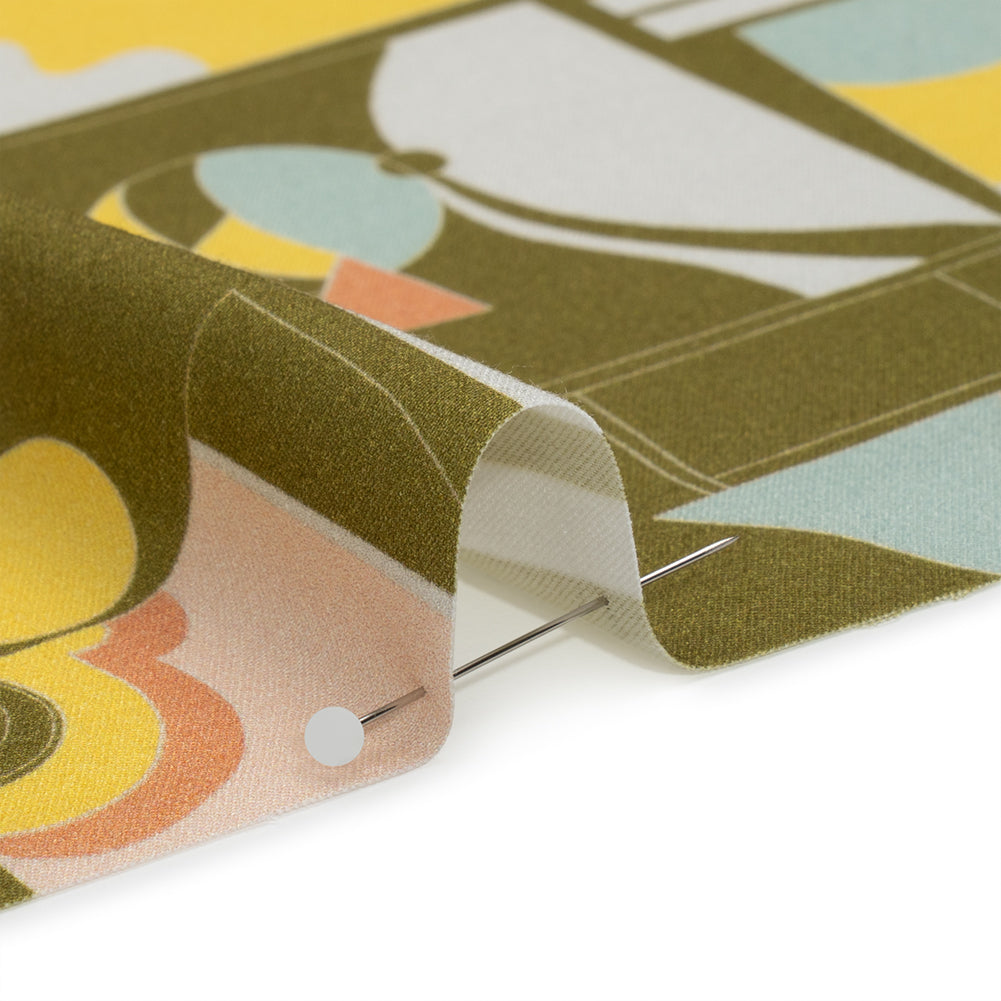 Mood Exclusive Olive Shape of the World Stretch Sustainable Rayon Batiste Folded