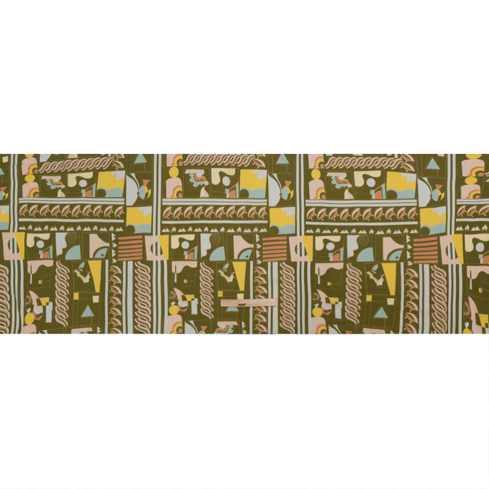 Mood Exclusive Olive Shape of the World Stretch Sustainable Rayon Batiste Drape