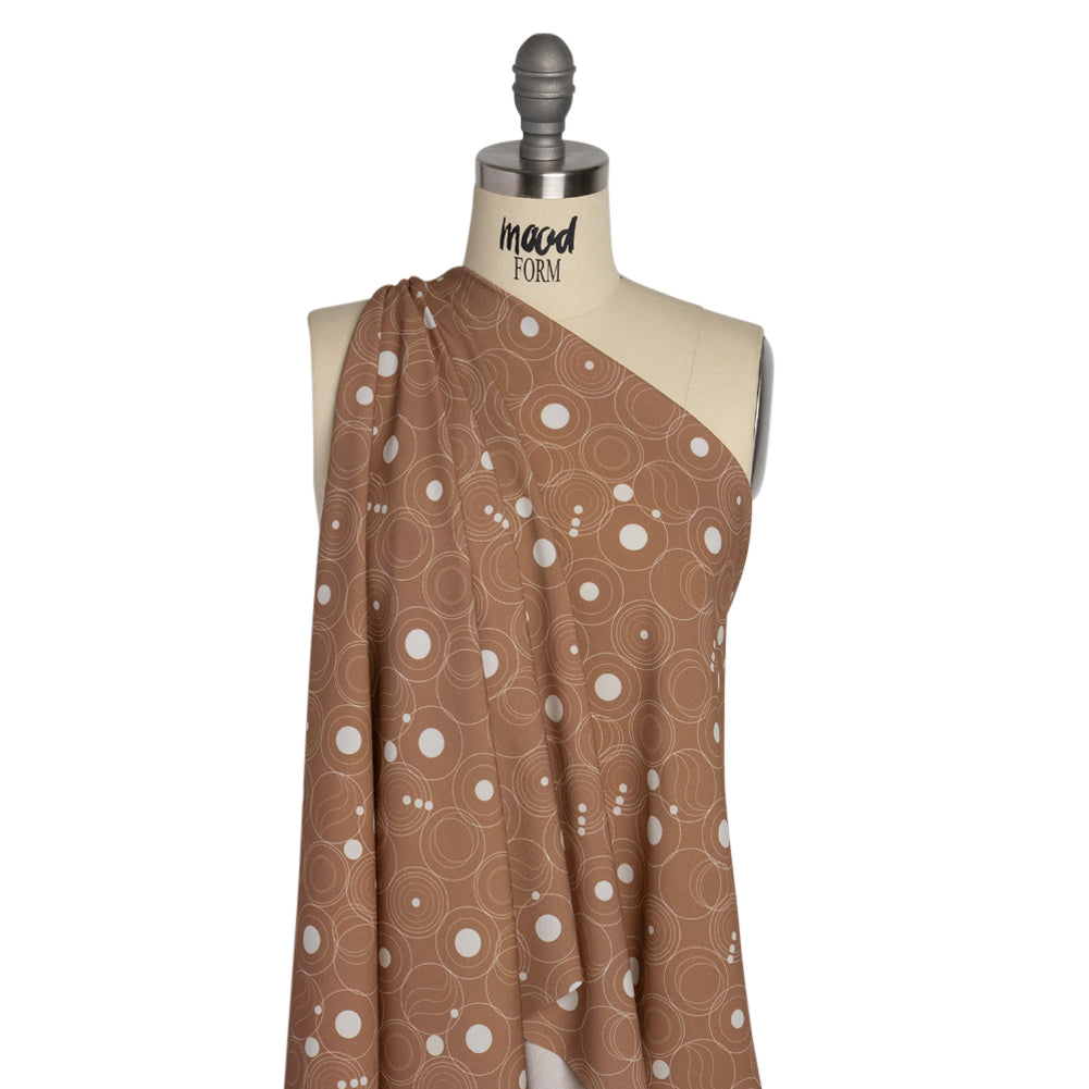 Mood Exclusive Brown Planetary Place Stretch Sustainable Rayon Batiste Detail