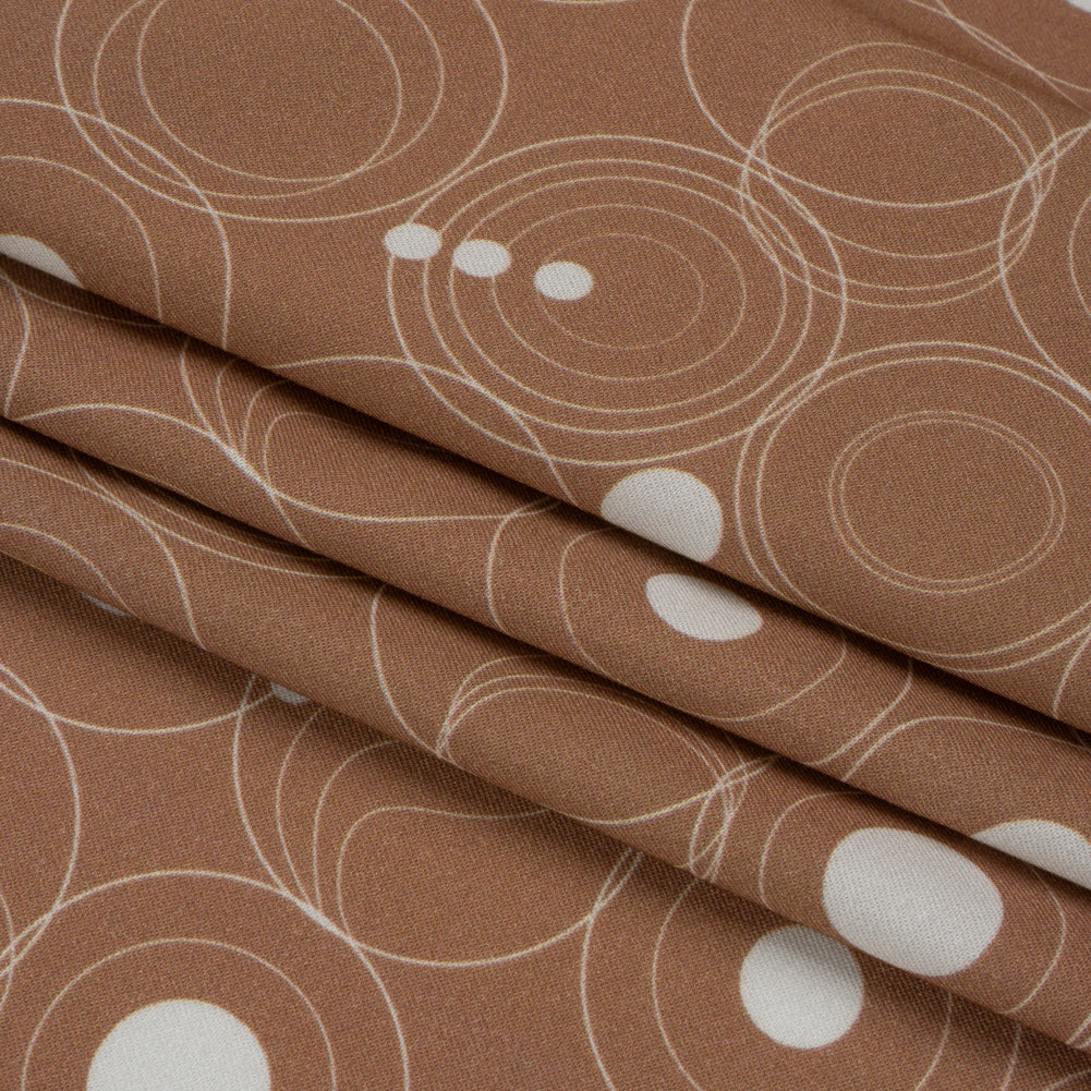 Mood Exclusive Brown Planetary Place Stretch Sustainable Rayon Batiste Full