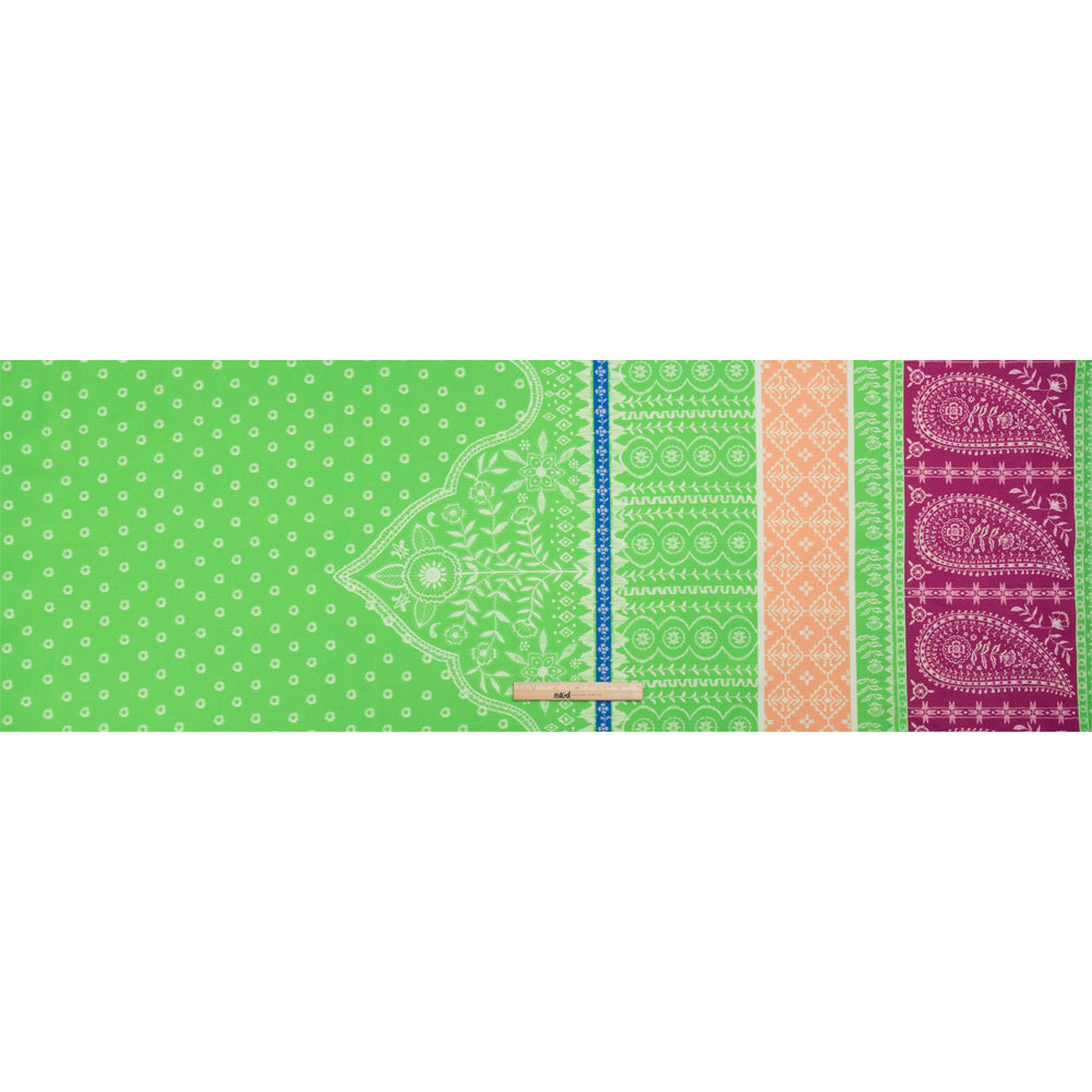 Mood Exclusive Lime Paisley Park Stretch Cotton Woven Full
