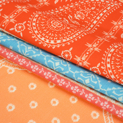 Mood Exclusive Orange Paisley Park Stretch Cotton Woven Folded