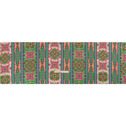 Viscose Crepe Print - Green and Pink Floral Medallion Stripes - Mood Exclusive Happy Hayday Drape