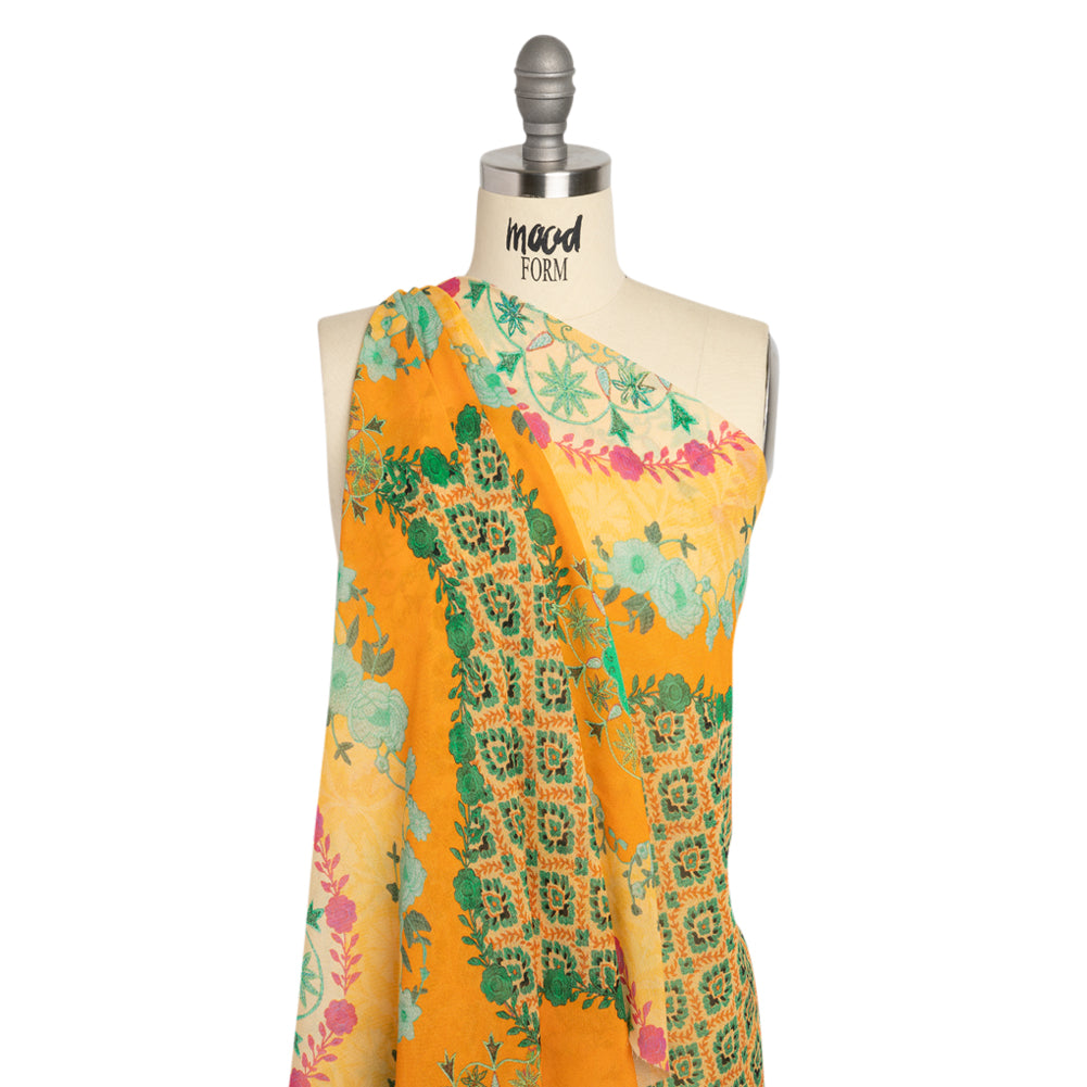 Mood Exclusive Orange Villa of Vitality Viscose Georgette Drape