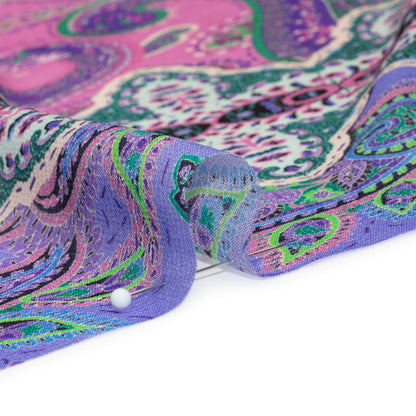 Mood Exclusive Purple Petals and Paisleys Viscose Georgette Folded