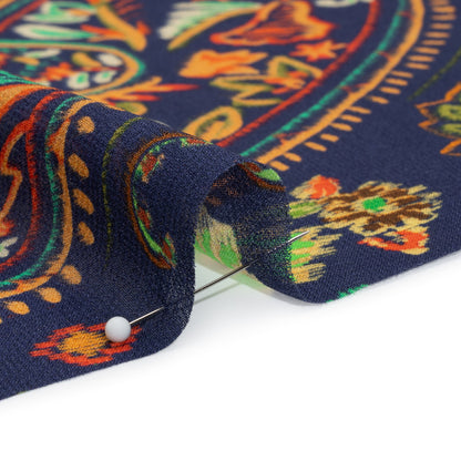 Mood Exclusive Navy Attraction of Pattern Viscose Georgette Detail