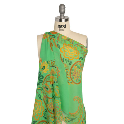 Mood Exclusive Dark Mint Scented Sights Viscose Georgette Drape