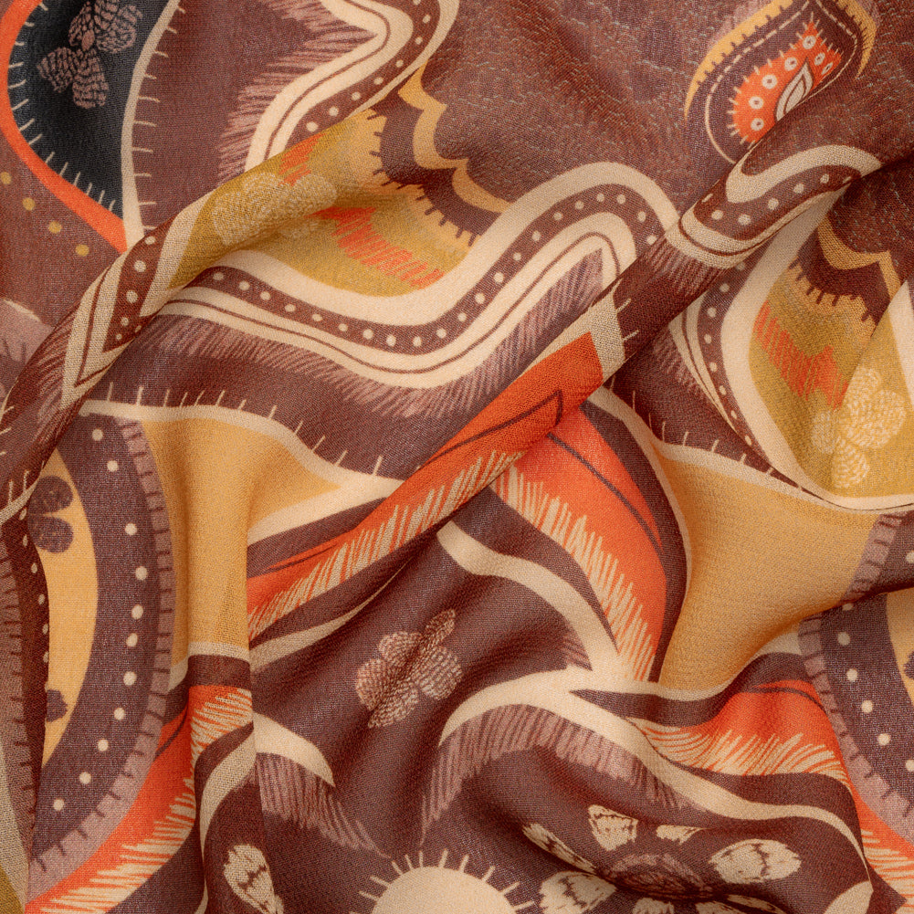 Mood Exclusive Brown Floralscape Viscose Georgette