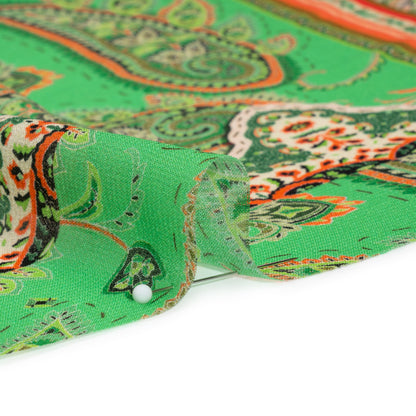 Mood Exclusive Green Petals and Paisleys Viscose Georgette Folded