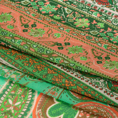 Mood Exclusive Green Petals and Paisleys Viscose Georgette Full