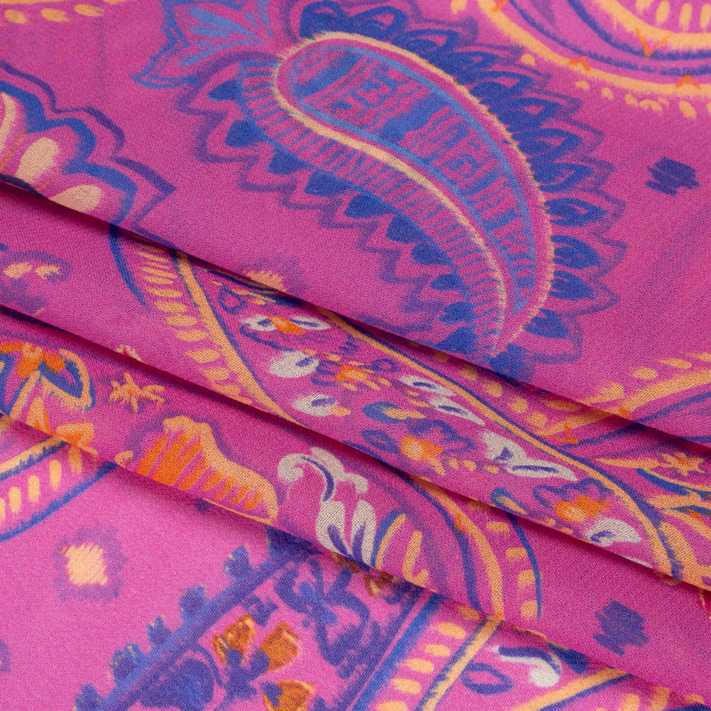 Mood Exclusive Pink Attraction of Pattern Viscose Georgette Folded