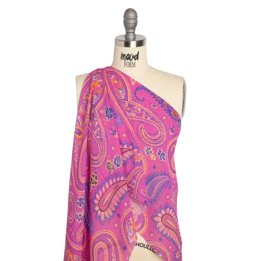 Mood Exclusive Pink Attraction of Pattern Viscose Georgette Drape