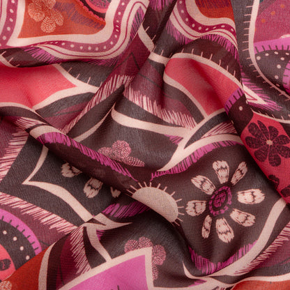 Mood Exclusive Fuchsia Floralscape Viscose Georgette