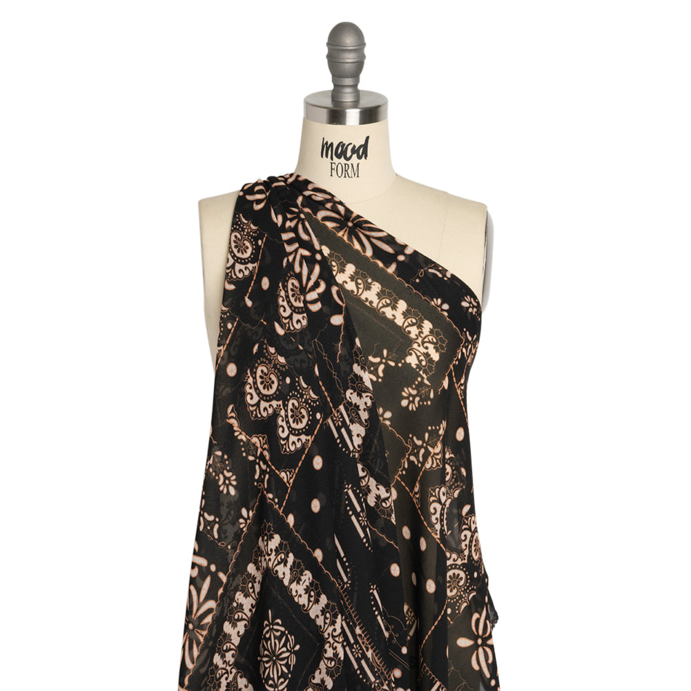 Mood Exclusive Black Reimagined Rodeo Viscose Georgette Drape