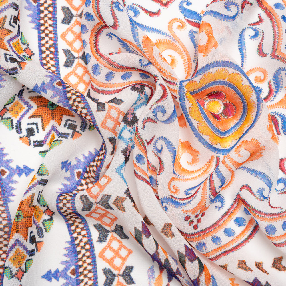Mood Exclusive Blue Needle and Nostalgia Viscose Georgette