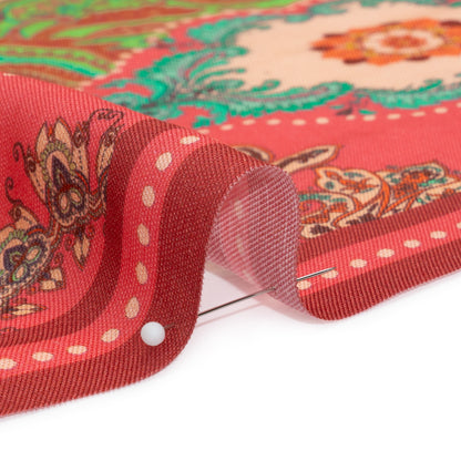Viscose and Linen Twill Panel - Berry Pink Ornate Stripes - Mood Exclusive Freedom to Flow Folded